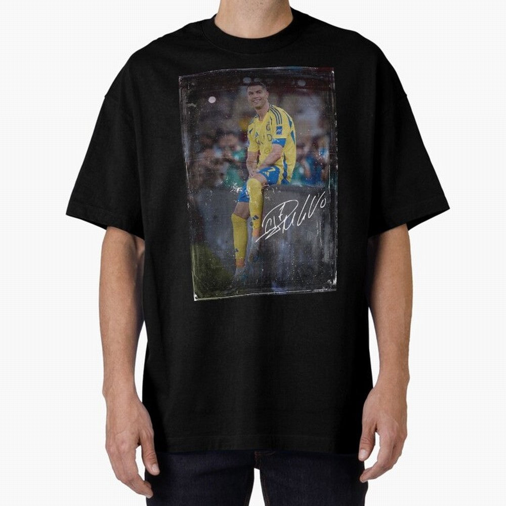 Cristiano Ronaldo Oversized T-Shirt Experience the Global Stage of Global Football Passion for FIFA World Cup 2026 USA Canada Mexico, Capturing Mbappe, Germany, Championship Spirit, Famous Goals, Roaring Crowds and International Football Unity;