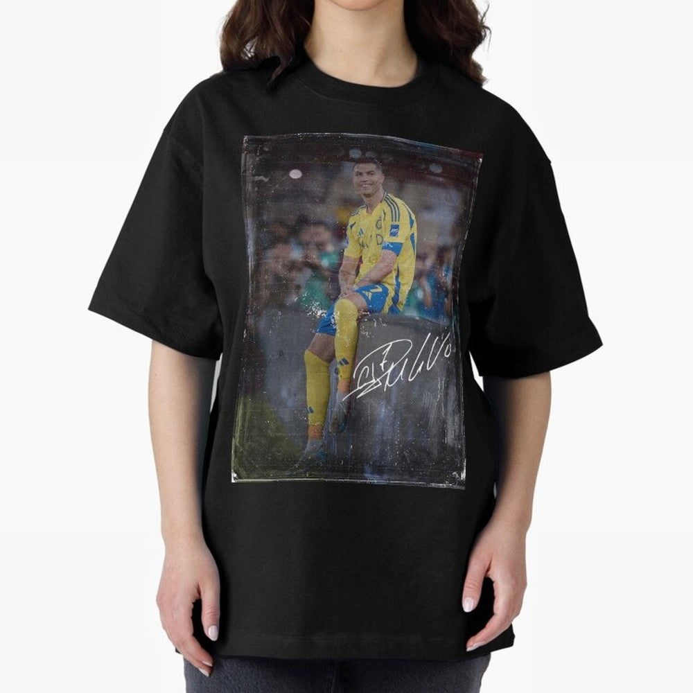 Cristiano Ronaldo Oversized T-Shirt Experience the Global Stage of Global Football Passion for FIFA World Cup 2026 USA Canada Mexico, Capturing Mbappe, Germany, Championship Spirit, Famous Goals, Roaring Crowds and International Football Unity;