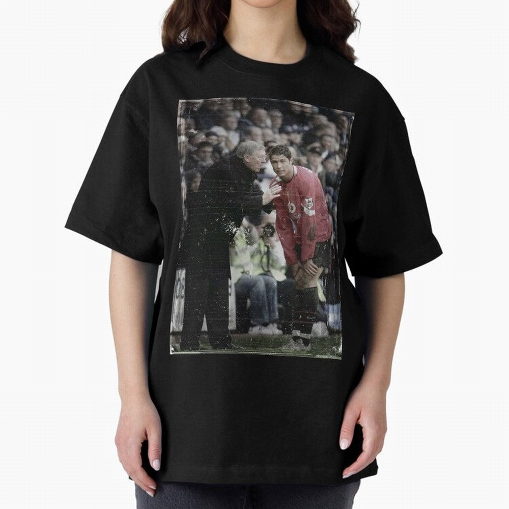 Sir Alex Ferguson and Cristiano Ronaldo Oversized T-Shirt Honor the Football Icons of FIFA World Cup 2026 Group Stage Spirit, Featuring Portugal, Spain and Germany, Cristiano Ronaldo, Sports Nostalgia, International Competition, Famous Players and