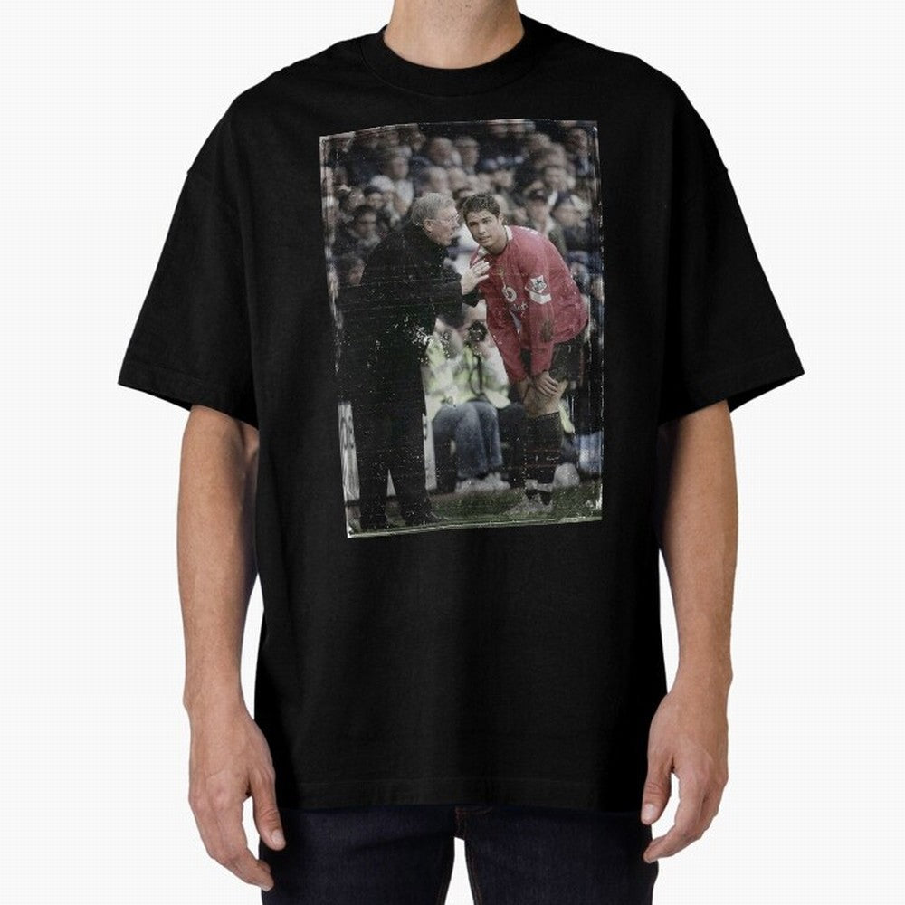 Sir Alex Ferguson and Cristiano Ronaldo Oversized T-Shirt Honor the Football Icons of FIFA World Cup 2026 Group Stage Spirit, Featuring Portugal, Spain and Germany, Cristiano Ronaldo, Sports Nostalgia, International Competition, Famous Players and