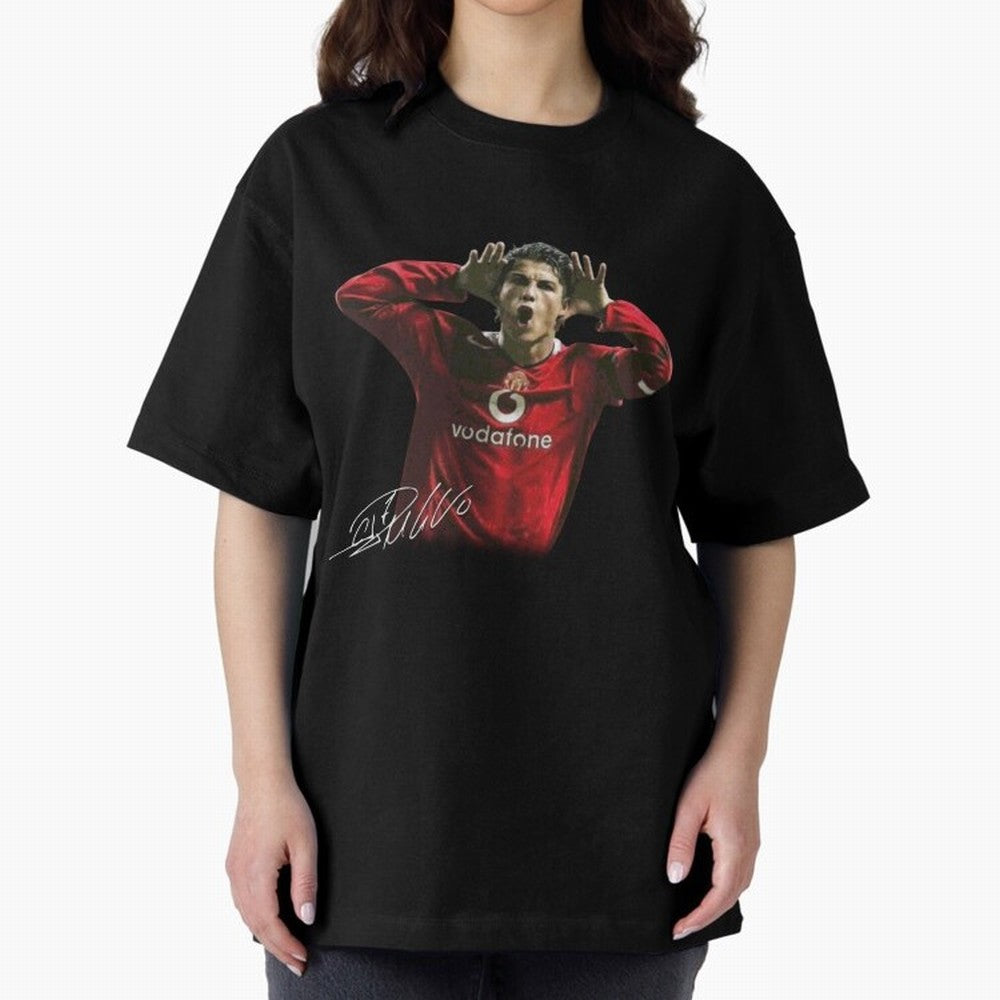 Cristiano Ronaldo T-Shirt Young Manchester Ronaldo - Celebration Oversized T-Shirt Relive FIFA World Cup 2026 USA Canada Mexico Featuring Mbappe, France and Portugal Energy, Football Festival Excitement, Trophy Ambitions, Country Rivalries and Star