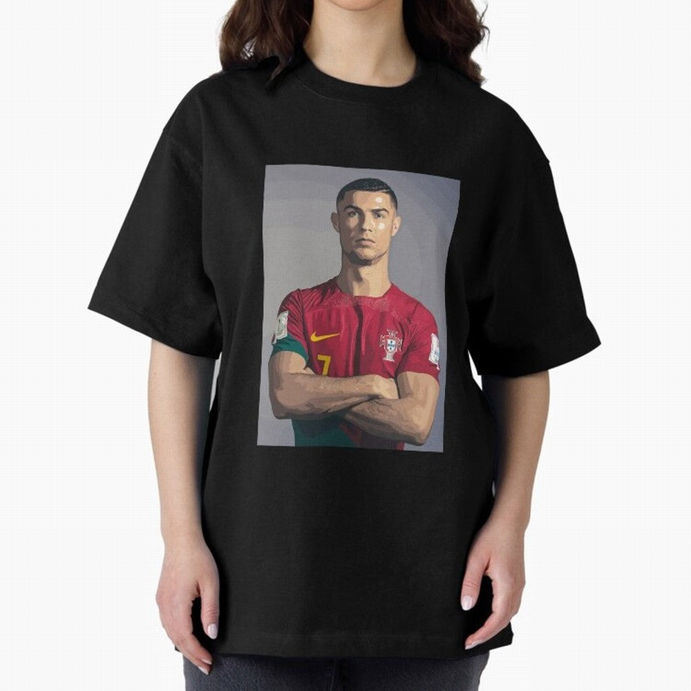 Cristiano Ronaldo Oversized T-Shirt Create the FIFA World Cup 2026 Journey through Cristiano Ronaldo Highlights, Argentina, France and Brazil Pride, Vintage Soccer Flavor, Modern Football Stars, National Flags and Final Night Emotion; Made for Die