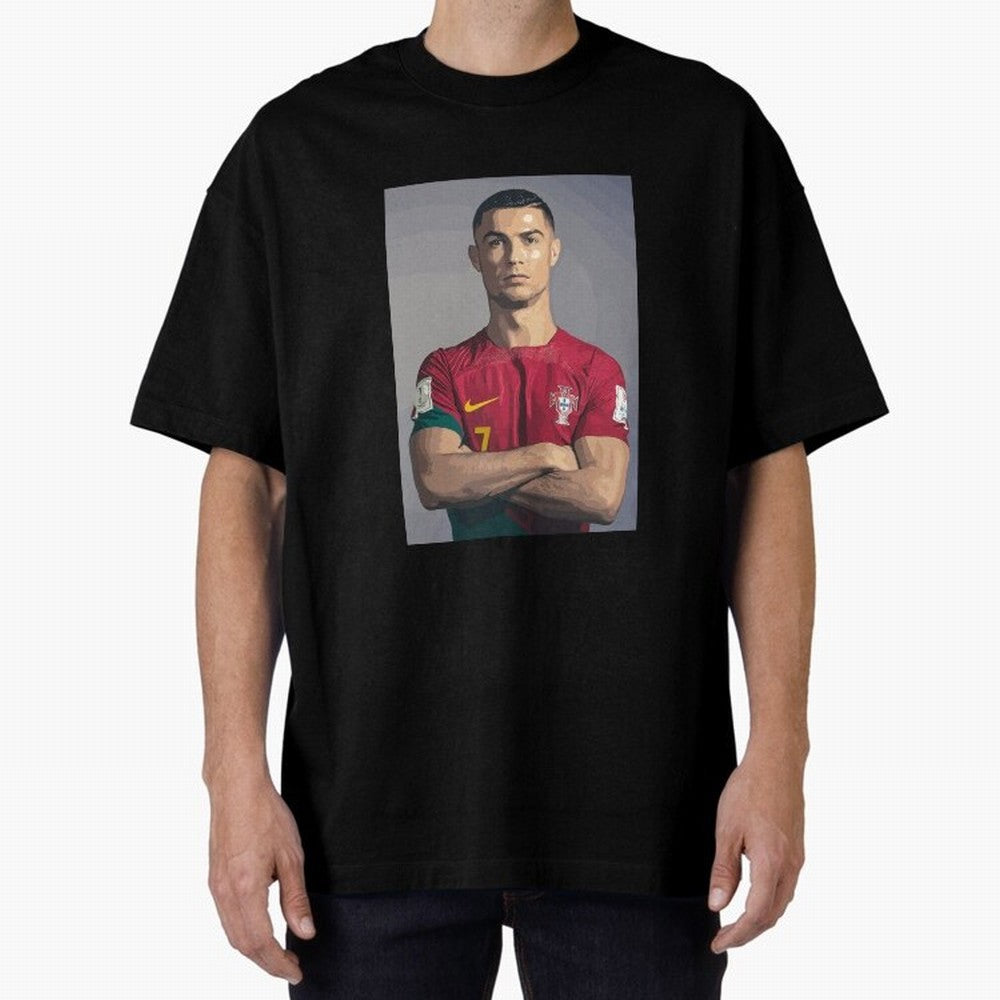 Cristiano Ronaldo Oversized T-Shirt Create the FIFA World Cup 2026 Journey through Cristiano Ronaldo Highlights, Argentina, France and Brazil Pride, Vintage Soccer Flavor, Modern Football Stars, National Flags and Final Night Emotion; Made for Die