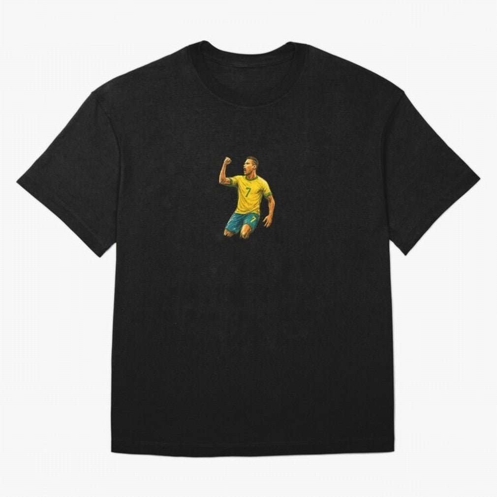 Energetic Soccer Celebration ¨C Number 7 Sketch Art Oversized T-Shirt Make Every Kick Count in Match Day Hype around FIFA World Cup 2026 Group Stage, Neymar, Haaland and Cristiano Ronaldo, Argentina, France and Brazil, Tournament Hype, Historic
