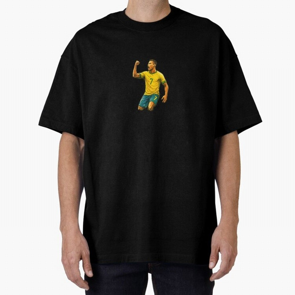 Energetic Soccer Celebration ¨C Number 7 Sketch Art Oversized T-Shirt Make Every Kick Count in Match Day Hype around FIFA World Cup 2026 Group Stage, Neymar, Haaland and Cristiano Ronaldo, Argentina, France and Brazil, Tournament Hype, Historic