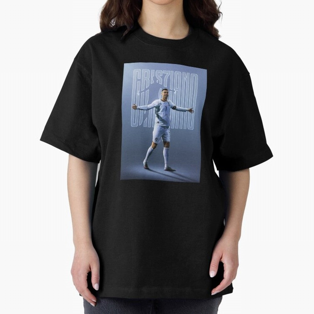 Football Royalty: Cristiano Ronaldo Oversized T-Shirt Stand with FIFA World Cup 2026 USA Canada Mexico Capturing Mbappe, England and Germany Energy, Soccer Culture, Superstar Moments, National Team Dreams and Competitive Fire; Perfect for