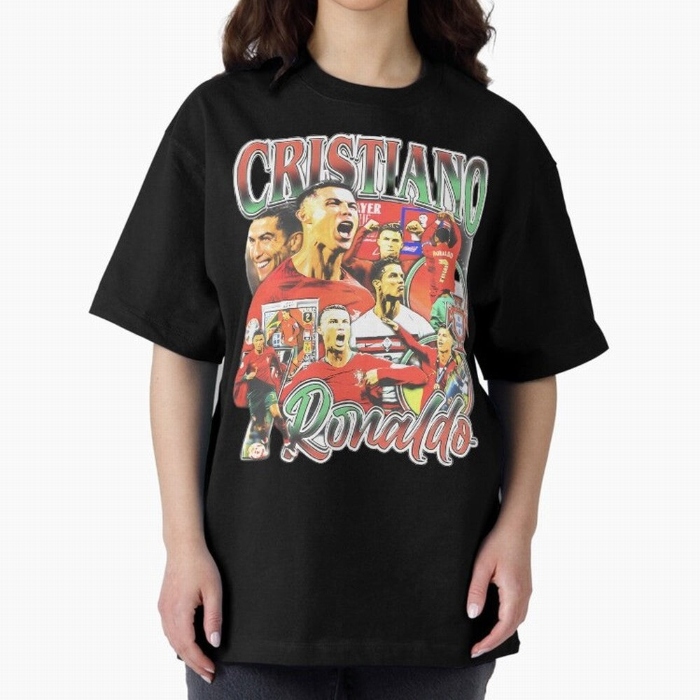 Cristiano Ronaldo Oversized T-Shirt Celebrate Global Passion for FIFA World Cup 2026 USA Canada Mexico Inspired by Mbappe and Neymar, France Energy, Supporter Pride, Iconic Celebrations, Legendary Names and Global Match Day Energy; Created for