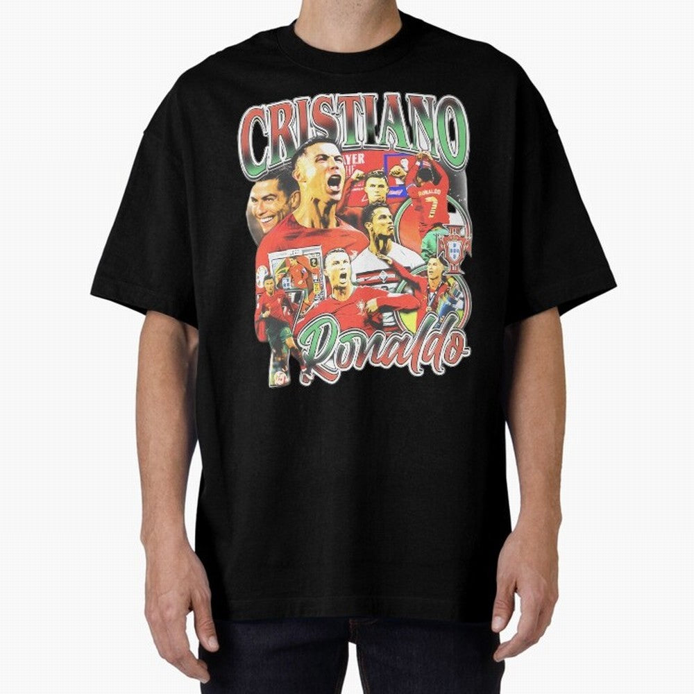 Cristiano Ronaldo Oversized T-Shirt Celebrate Global Passion for FIFA World Cup 2026 USA Canada Mexico Inspired by Mbappe and Neymar, France Energy, Supporter Pride, Iconic Celebrations, Legendary Names and Global Match Day Energy; Created for