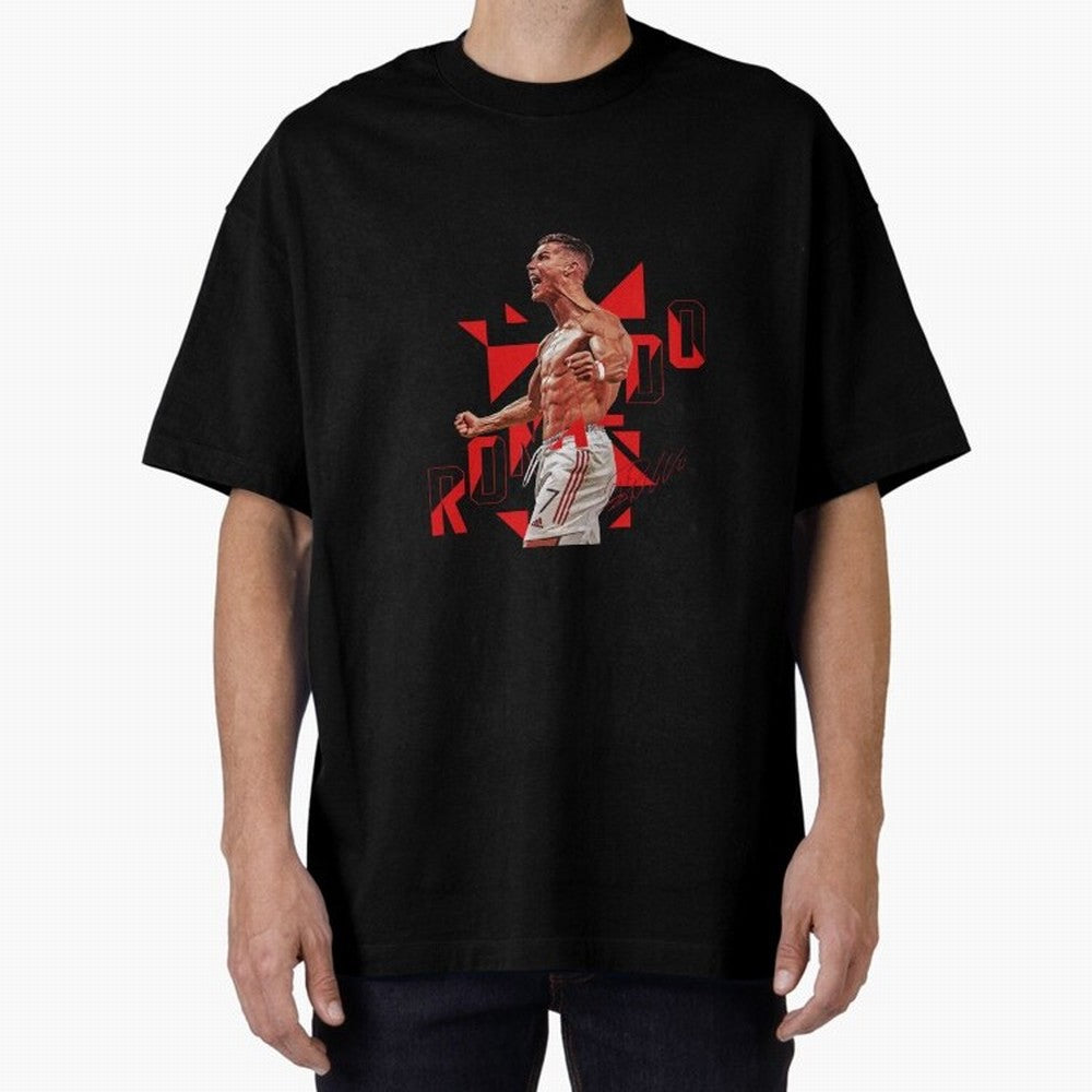 Cristiano Ronaldo Oversized T-Shirt Bring Trophy Dreams to Match Day Hype around FIFA World Cup 2026, Messi and Cristiano Ronaldo, France and Portugal, Vintage Soccer Flavor, Modern Football Stars, National Flags and Final Night Emotion; Ideal for