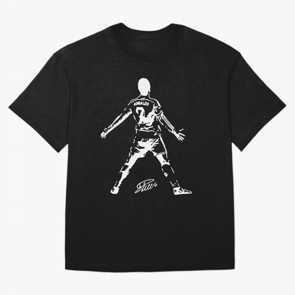Retro Football Player Celebration Silhouette Artwork For Men And Gift For Soccer Fans Oversized T-Shirt Experience FIFA World Cup 2026 USA Canada Mexico Spirit, Filled with Germany, CR7, Supporter Pride, Iconic Celebrations, Legendary Names and