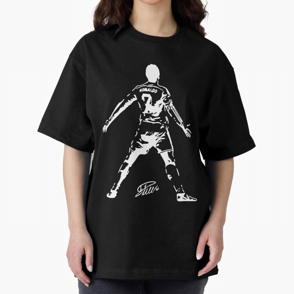 Retro Football Player Celebration Silhouette Artwork For Men And Gift For Soccer Fans Oversized T-Shirt Experience FIFA World Cup 2026 USA Canada Mexico Spirit, Filled with Germany, CR7, Supporter Pride, Iconic Celebrations, Legendary Names and