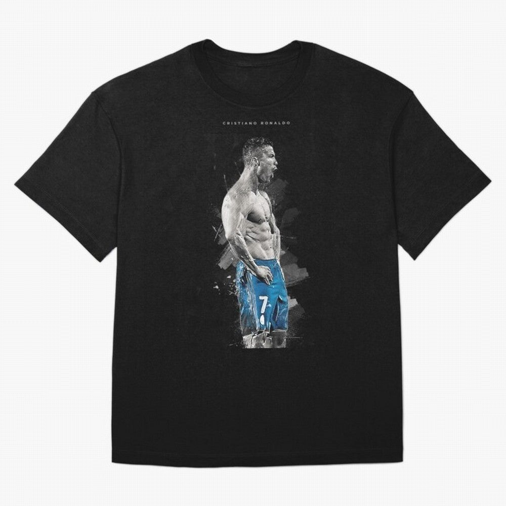 Abstract Football Player Celebration Artwork For Men And Gift For Soccer Fans Oversized T-Shirt Bring Trophy Dreams to Global Football Passion for FIFA World Cup 2026 Group Stage, Connected to Cristiano Ronaldo, Haaland and CR7, England, France and