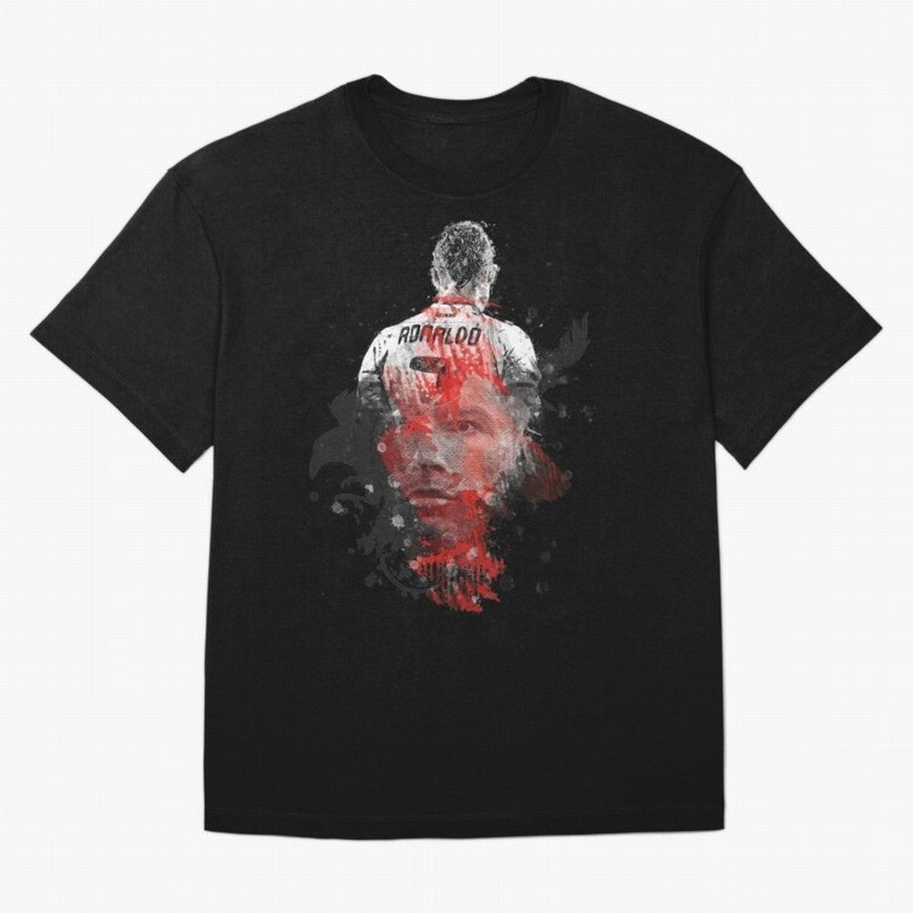 Abstract Football Player Portrait Retro Poster Art For Men, Gift For Soccer Fans Oversized T-Shirt Relive the Noise and Pride of the FIFA World Cup 2026 USA Canada Mexico Journey through Neymar Highlights, Spain Pride, Stadium Chants, National