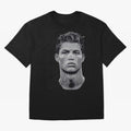 Retro Football Legend Portrait Illustration For Men And Gift For Soccer Fans Oversized T-Shirt Honor the Beautiful Game during Match Day Hype around FIFA World Cup 2026 USA Canada Mexico, CR7, England and Germany, Soccer Culture, Superstar Moments,