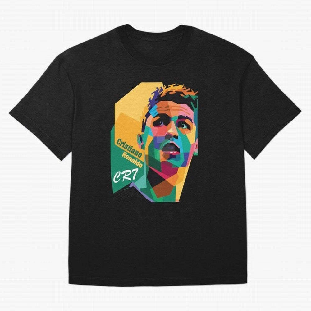 CR7 Pop Art Cristiano Ronaldo Design For Football Fans Gift For Soccer Lovers Oversized T-Shirt Bring World Football Passion into FIFA World Cup 2026 USA Canada Mexico for Fans of Neymar and Netherlands, Bringing Sports Nostalgia, International