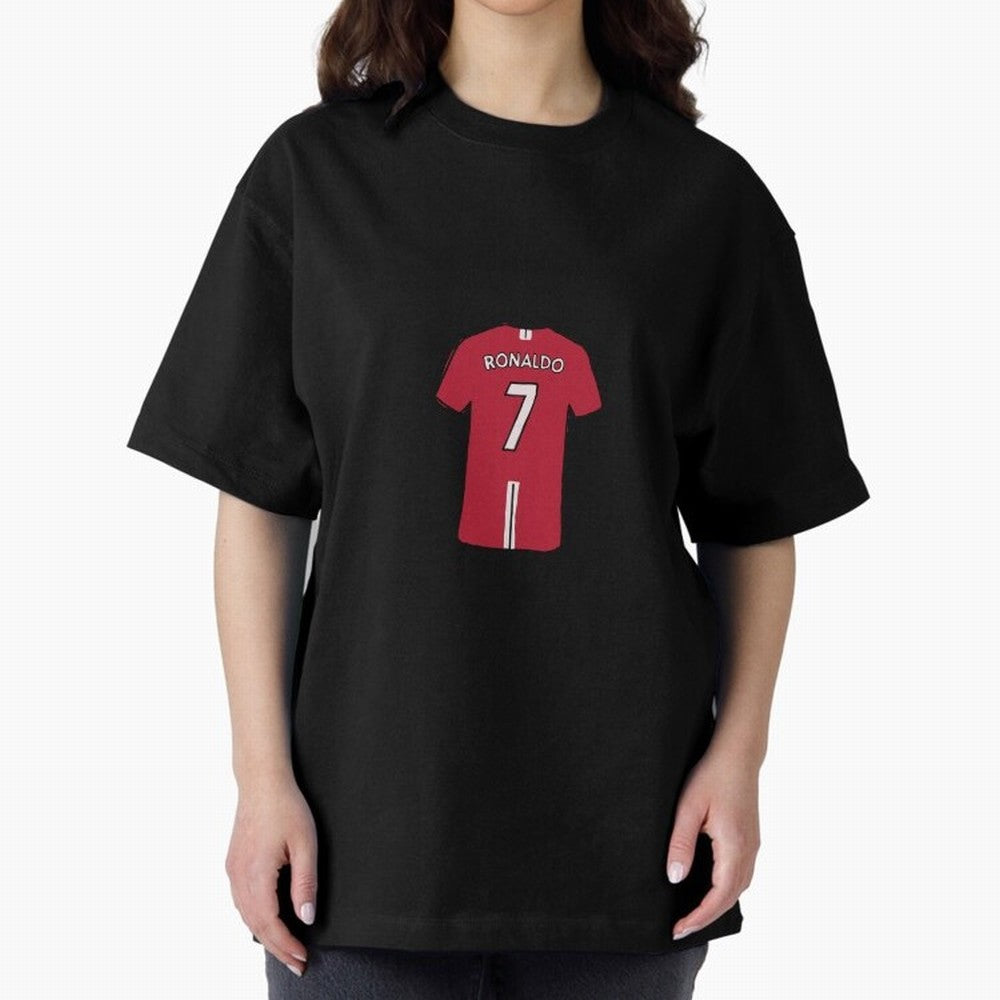 Cristiano Ronaldo Number 7 Jersey Illustration Oversized T-Shirt Make Memories around Global Football Passion for FIFA World Cup 2026, Capturing Neymar, England and Germany, Global Supporter Spirit, Legendary Goals, National Colors and Tournament