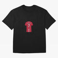 Cristiano Ronaldo Number 7 Jersey Illustration Oversized T-Shirt Make Memories around Global Football Passion for FIFA World Cup 2026, Capturing Neymar, England and Germany, Global Supporter Spirit, Legendary Goals, National Colors and Tournament