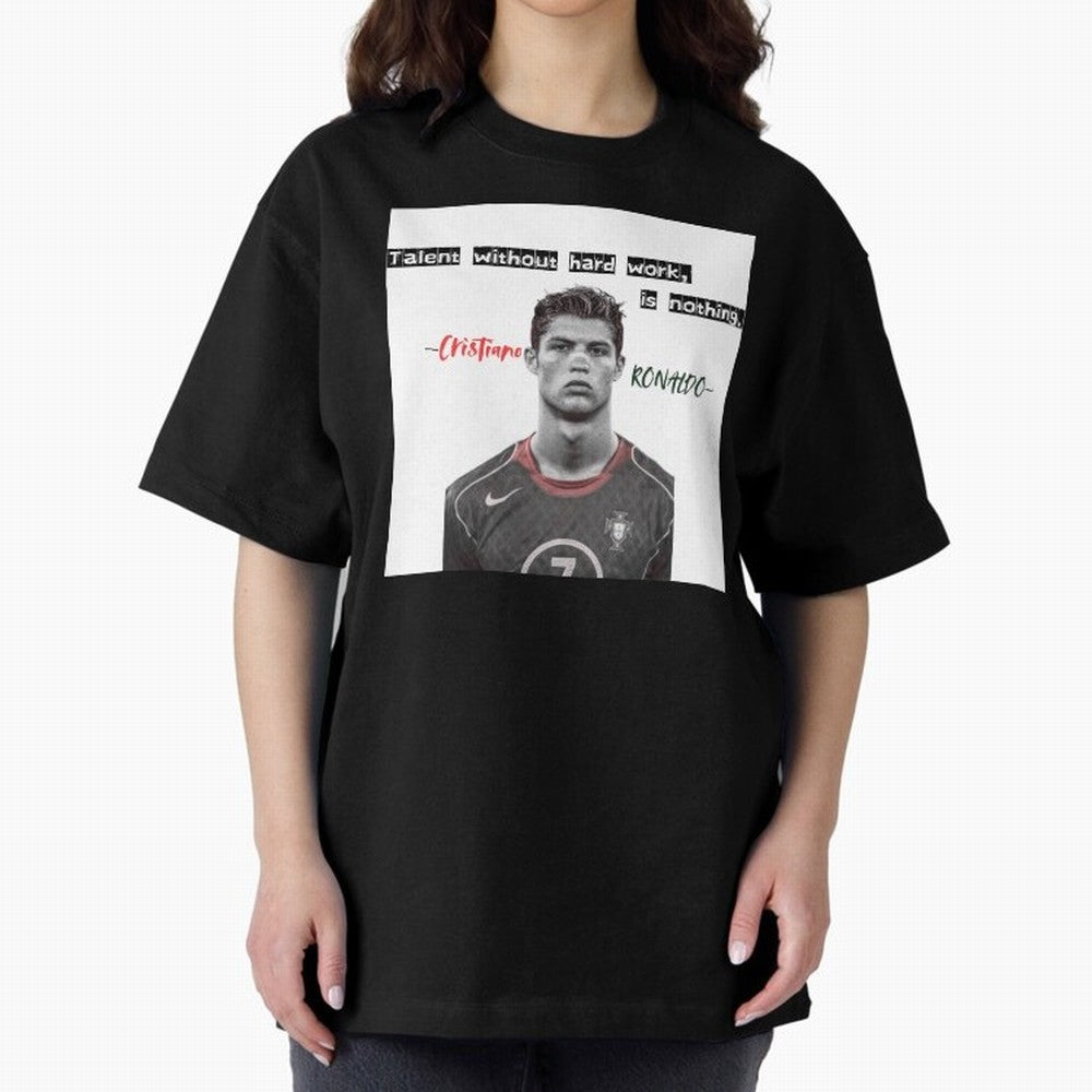Cristiano Ronaldo - Dedication | NextLevel Motivation white Oversized T-Shirt Bring Match Day Fire to the FIFA World Cup 2026 Group Stage Journey through Mbappe and Neymar Highlights, Germany Pride, Global Supporter Spirit, Legendary Goals,