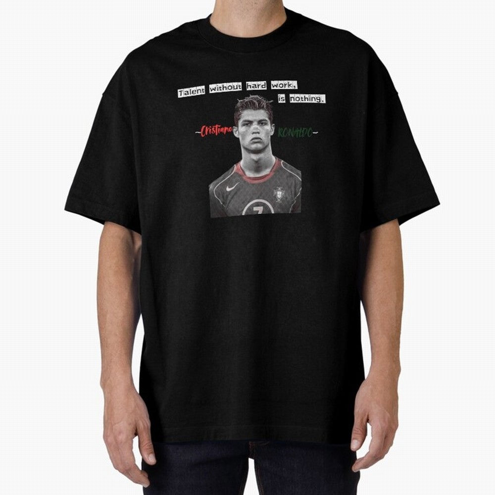 Cristiano Ronaldo - Dedication | NextLevel Motivation Oversized T-Shirt Back the Journey through FIFA World Cup 2026 Group Stage with Neymar, Haaland and Cristiano Ronaldo, Brazil Energy, Worldwide Fan Energy, Dramatic Goals, Stadium Lights and