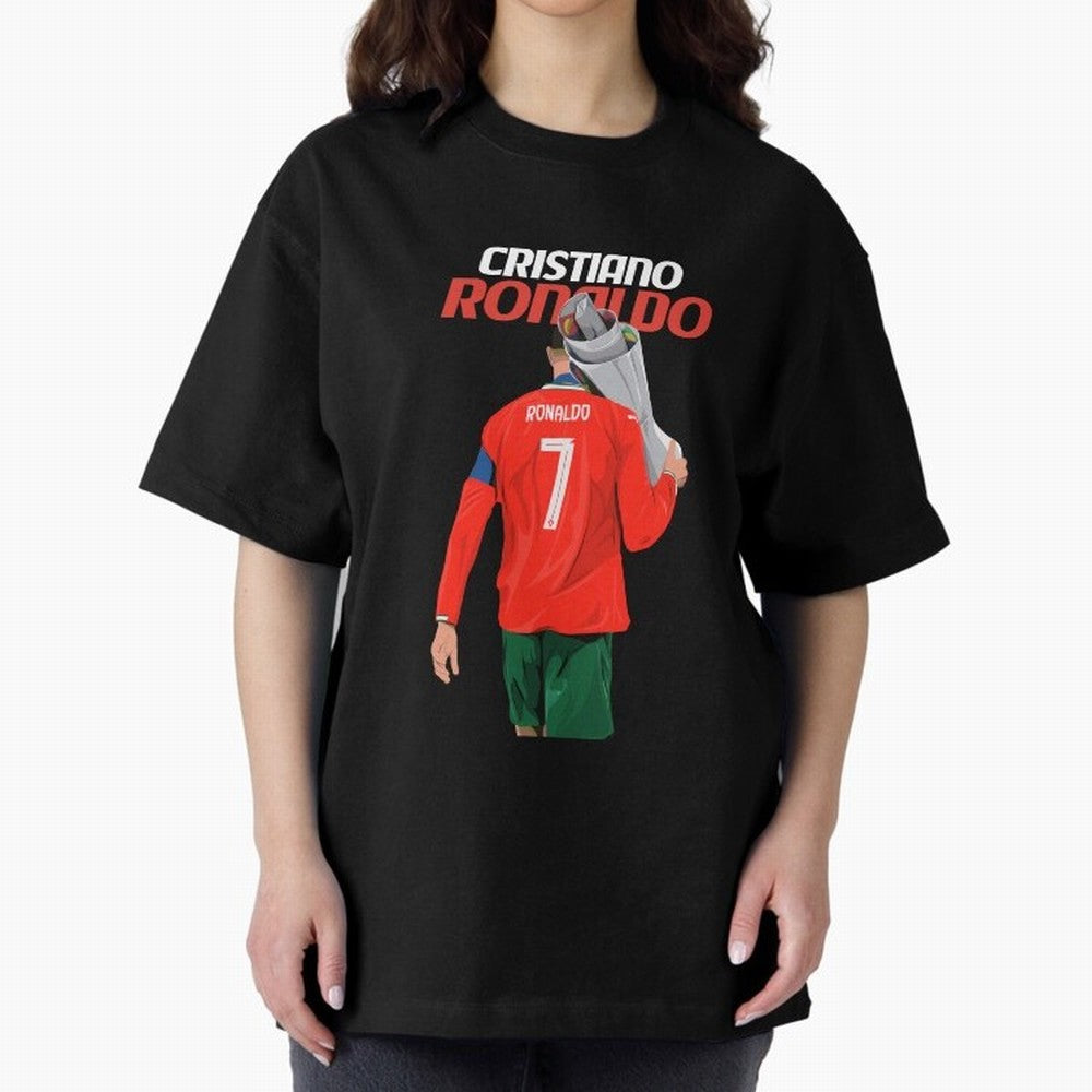 Cristiano Ronaldo Win Oversized T-Shirt Feel International Energy from Match Day Hype around FIFA World Cup 2026 Group Stage, Messi, CR7 and Mbappe, Spain and Netherlands, Supporter Pride, Iconic Celebrations, Legendary Names and Global Match Day