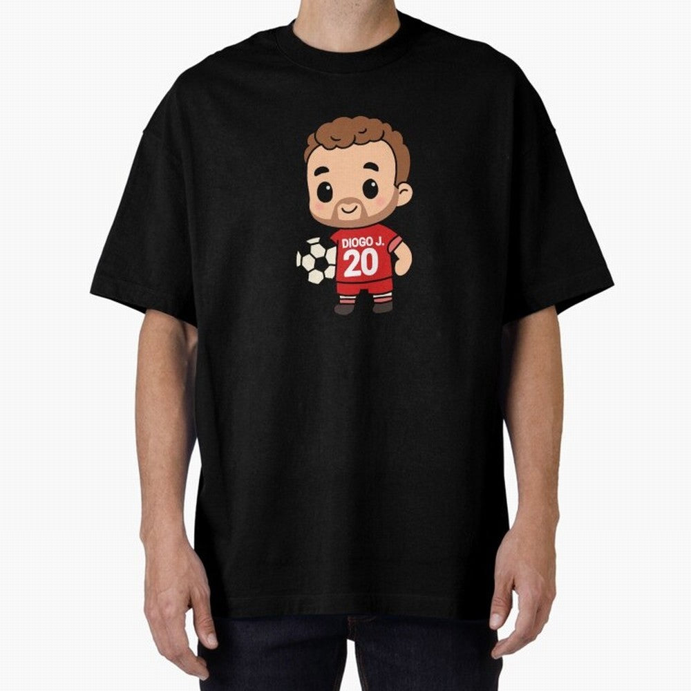 Diogo Jota jersey | manga | cute kawaii | by Nooby Draw Oversized T-Shirt Support Your Favorite Stars during FIFA World Cup 2026 for Fans of Messi, CR7 and Mbappe and England, Bringing Soccer Culture, Superstar Moments, National Team Dreams and