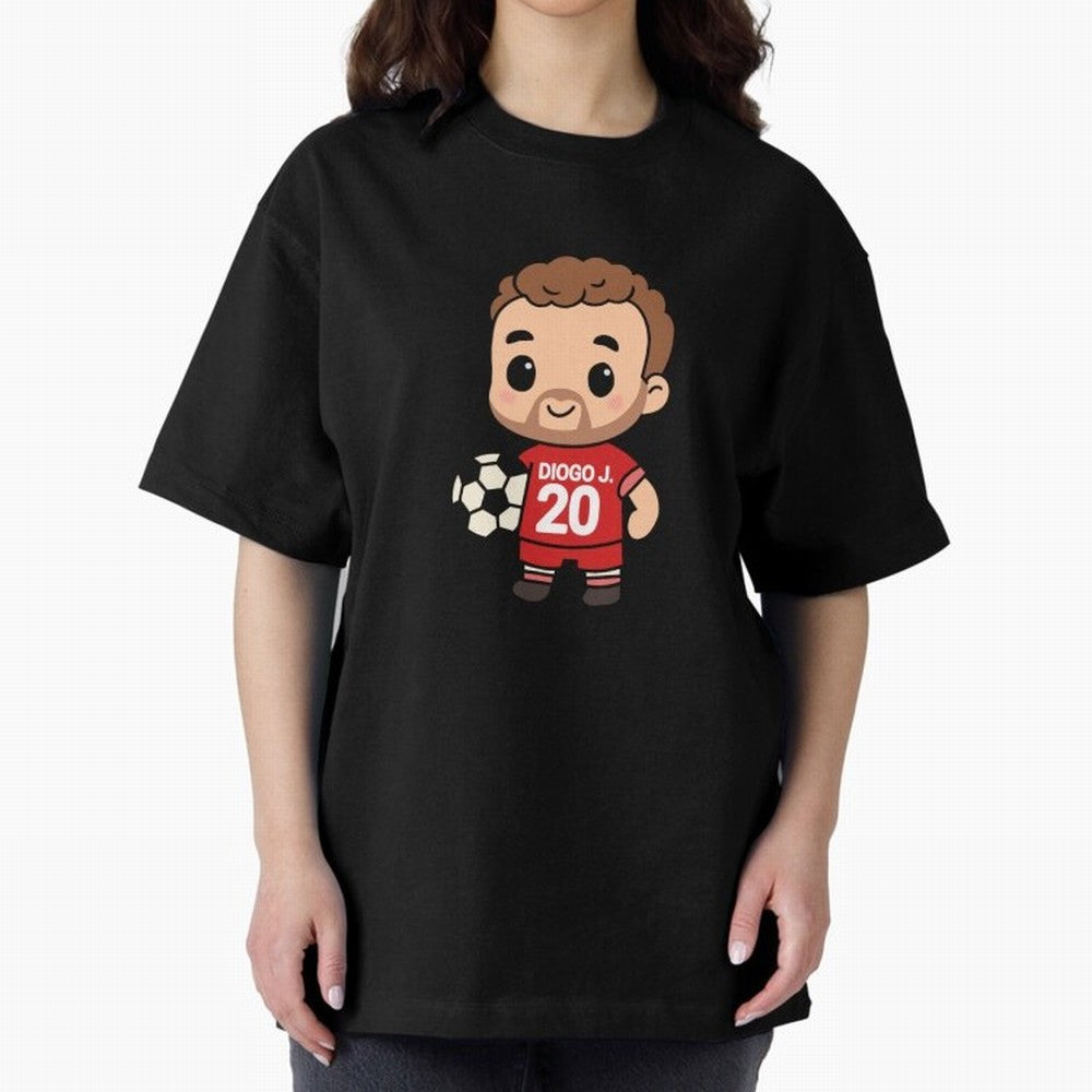Diogo Jota jersey | manga | cute kawaii | by Nooby Draw Oversized T-Shirt Support Your Favorite Stars during FIFA World Cup 2026 for Fans of Messi, CR7 and Mbappe and England, Bringing Soccer Culture, Superstar Moments, National Team Dreams and