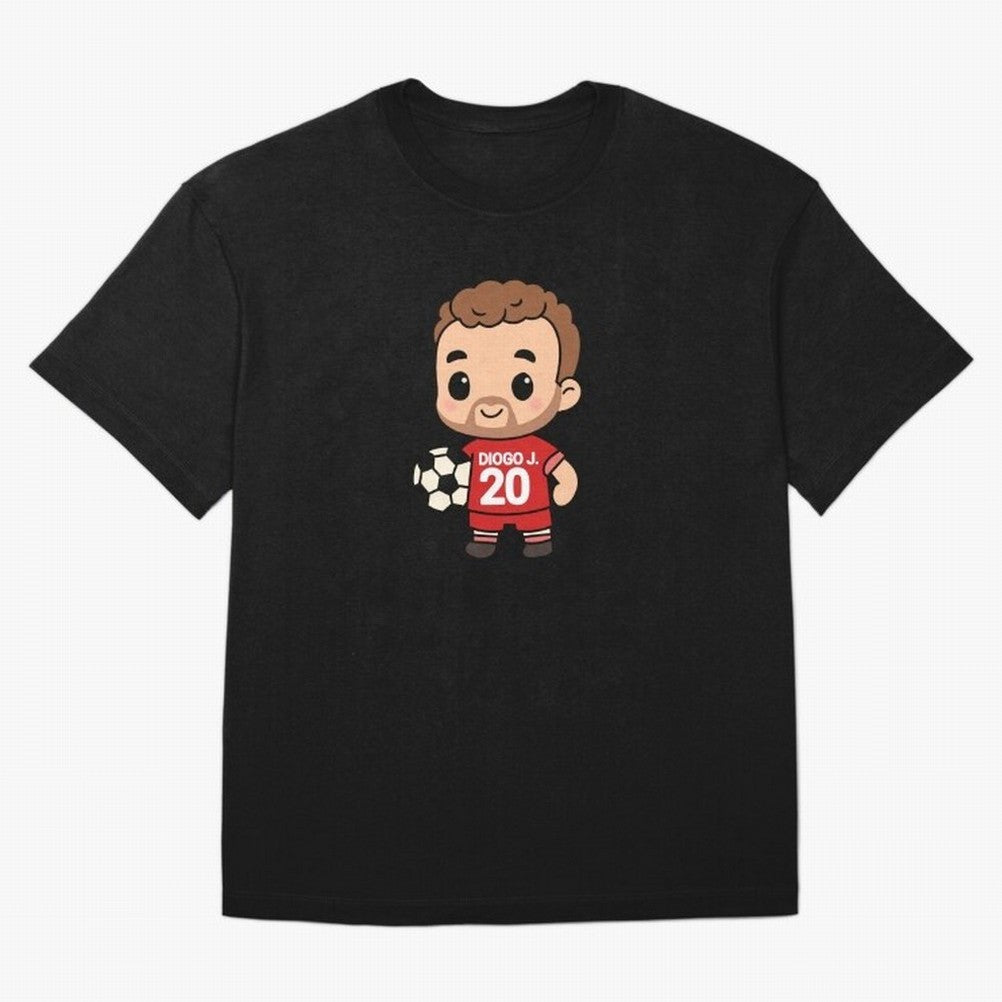 Diogo Jota jersey | manga | cute kawaii | by Nooby Draw Oversized T-Shirt Support Your Favorite Stars during FIFA World Cup 2026 for Fans of Messi, CR7 and Mbappe and England, Bringing Soccer Culture, Superstar Moments, National Team Dreams and