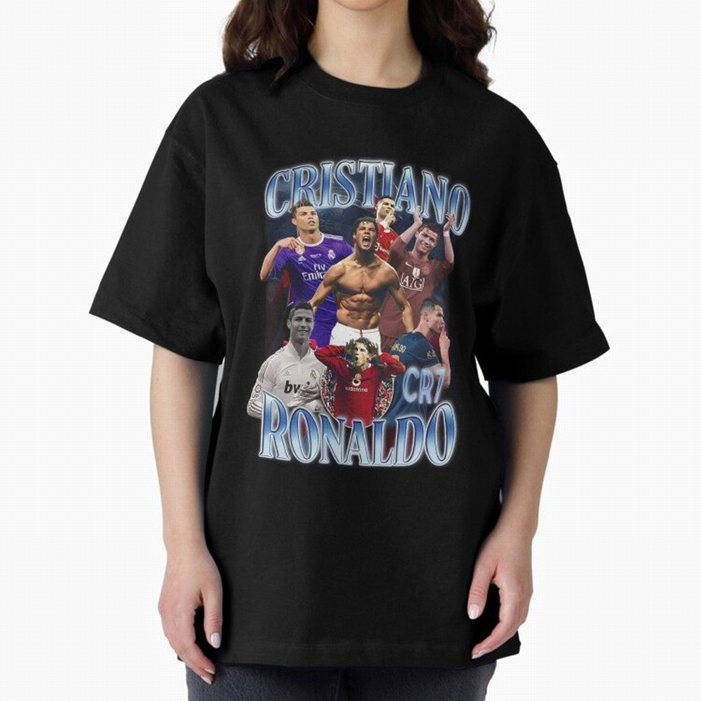 CR7 Oversized T-Shirt Feel International Energy from Global Football Passion for FIFA World Cup 2026, Connected to Haaland and Mbappe, Spain, Supporter Pride, Iconic Celebrations, Legendary Names and Global Match Day Energy; Made for Collectors Who