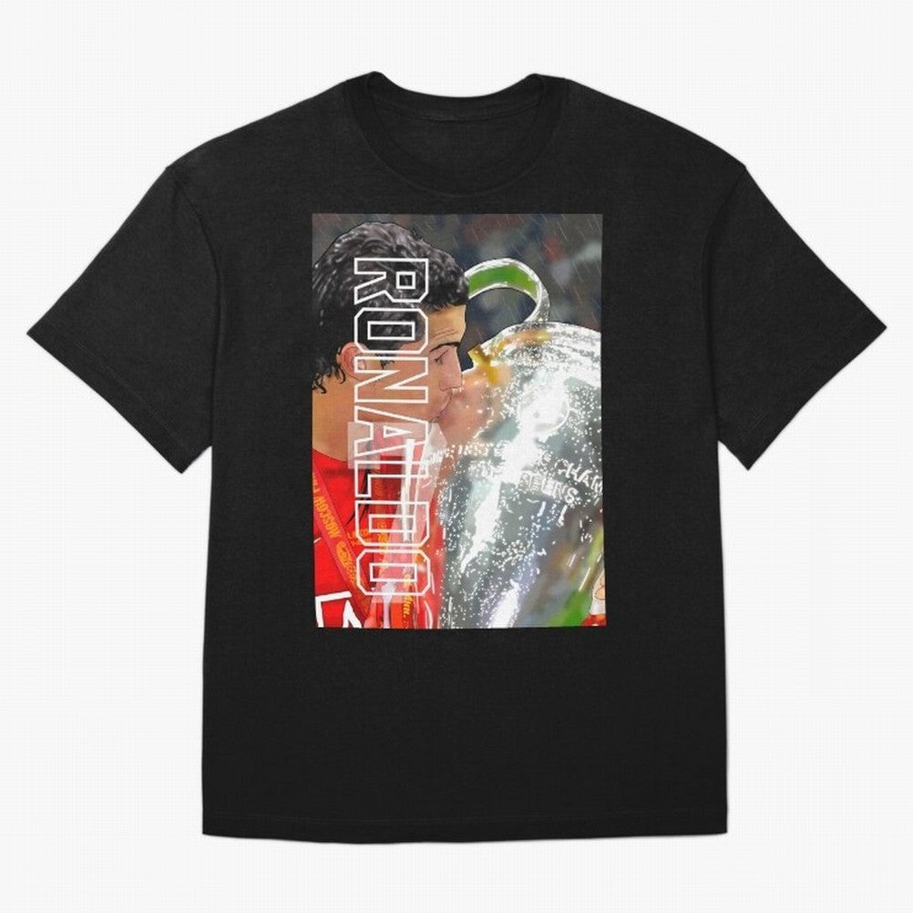 Cristiano Ronaldo ¨C 2008 Manchester United Champions League Glory Artwork by GrizzlyGFX Oversized T-Shirt Stand Out with Spirit from FIFA World Cup 2026 Group Stage for Fans of Mbappe and Neymar and Brazil, Bringing Tournament Hype, Historic