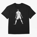 Cristiano Ronaldo Black and White Version Oversized T-Shirt Make Memories around FIFA World Cup 2026 Group Stage for Fans of Haaland and Spain, Bringing Supporter Pride, Iconic Celebrations, Legendary Names and Global Match Day Energy; Perfect for