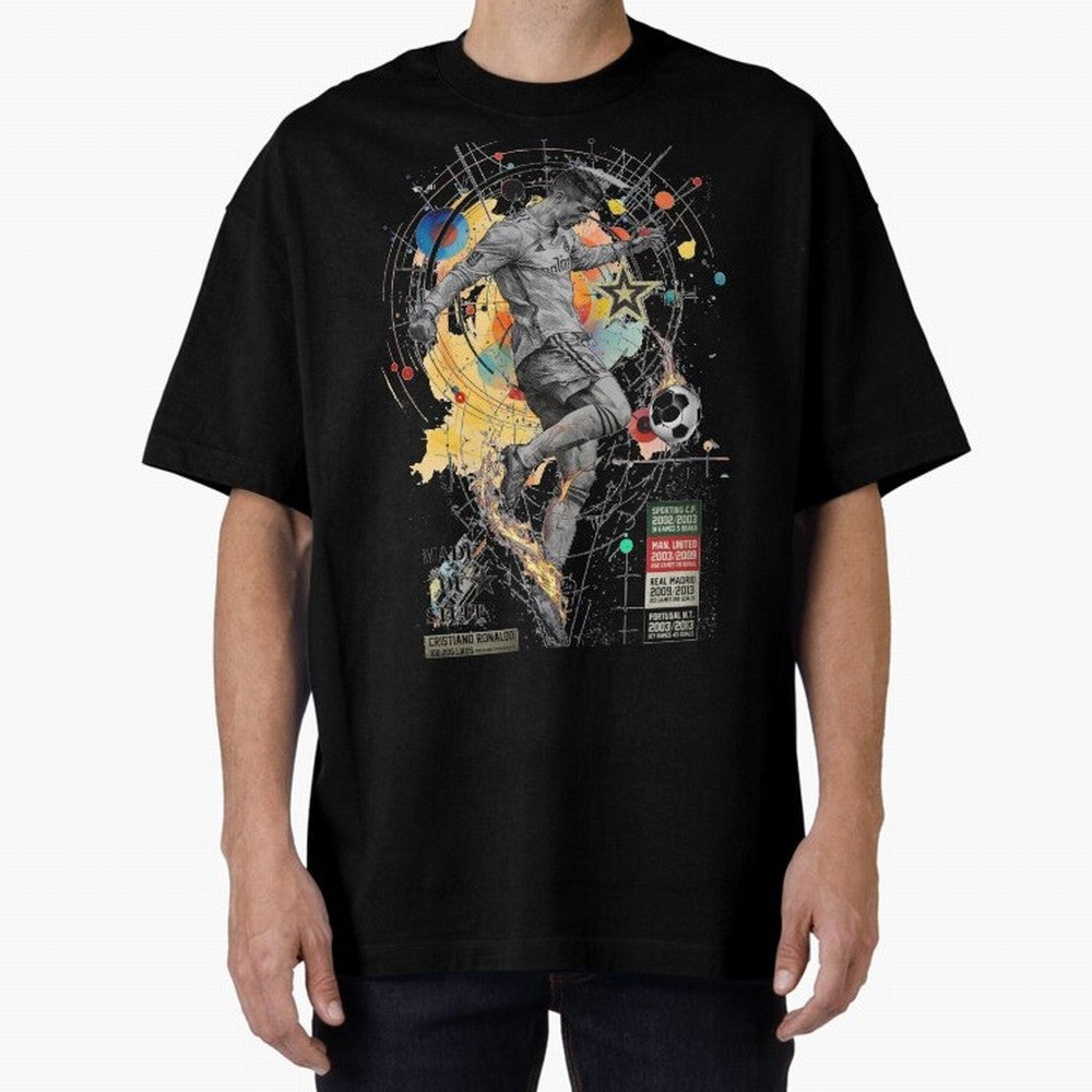 Cristiano Ronaldo Football Playmaker Oversized T-Shirt Represent Fans Who Live for FIFA World Cup 2026 USA Canada Mexico for Fans of Neymar, Haaland and Cristiano Ronaldo and Germany, Bringing Global Supporter Spirit, Legendary Goals, National