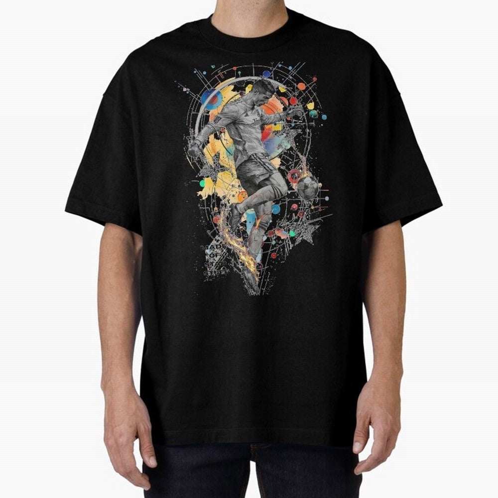 Cristiano Ronaldo Football Playmaker Oversized T-Shirt Celebrate Rivalries and Pride in Match Day Hype around FIFA World Cup 2026, Haaland, Portugal, Spain and Germany, Tournament Hype, Historic Matchups, Family Viewing Parties and Global Sports
