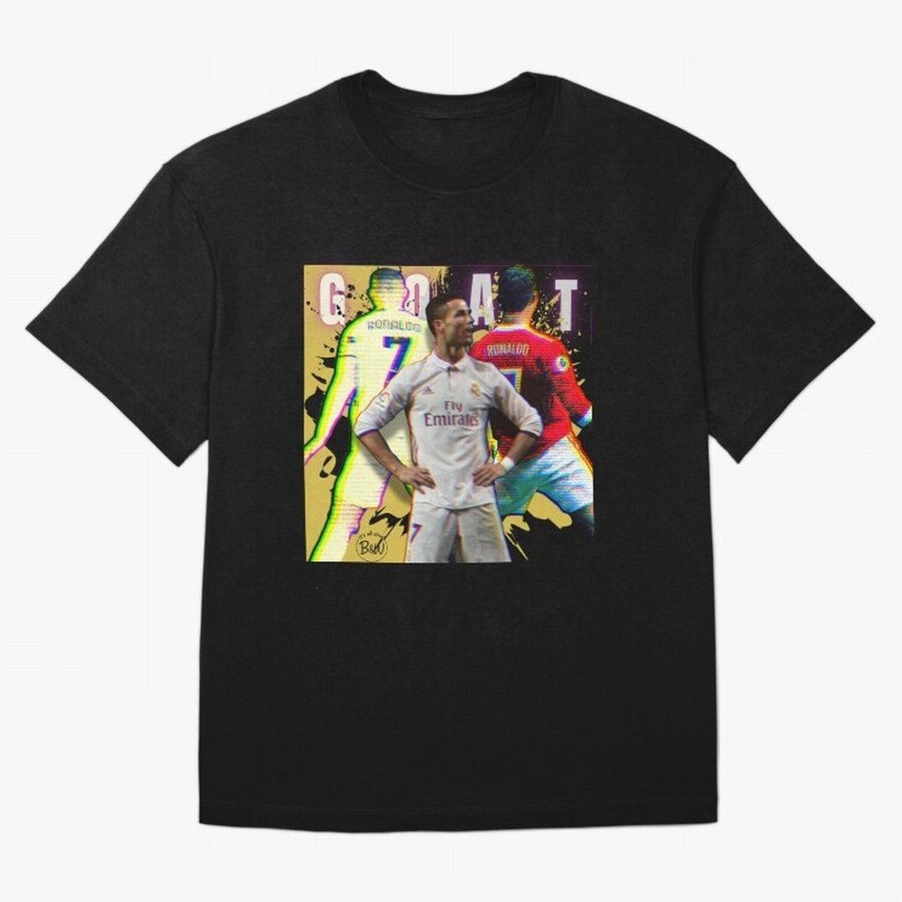 Cristiano Ronaldo ¨C The GOAT Era Tribute Oversized T-Shirt Feel the Trophy Chase of FIFA World Cup 2026 Spirit, Built around Portugal, Haaland, Global Supporter Spirit, Legendary Goals, National Colors and Tournament Celebration; Ideal for Fans