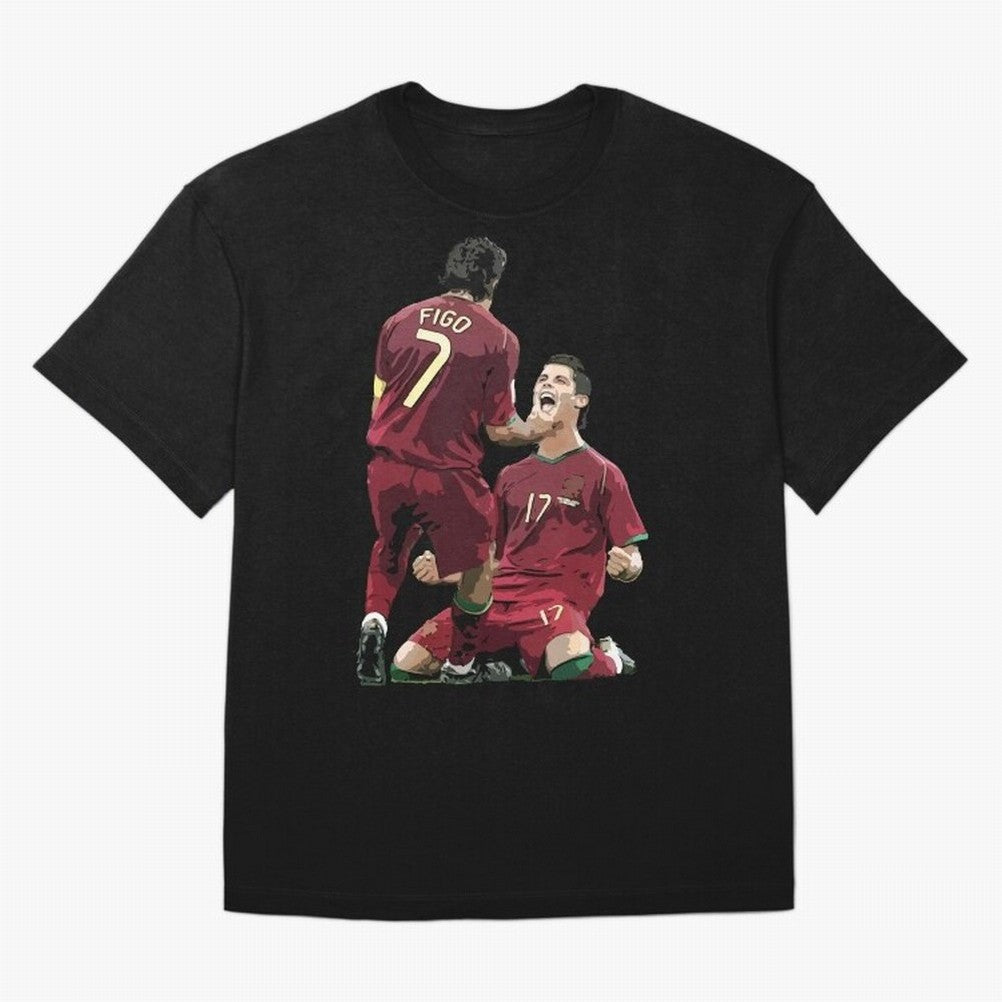 Luis Figo & Cristiano Ronaldo Oversized T-Shirt Build FIFA World Cup 2026 Connected to Cristiano Ronaldo, England, France and Netherlands Energy, Supporter Pride, Iconic Celebrations, Legendary Names and Global Match Day Energy; Built for