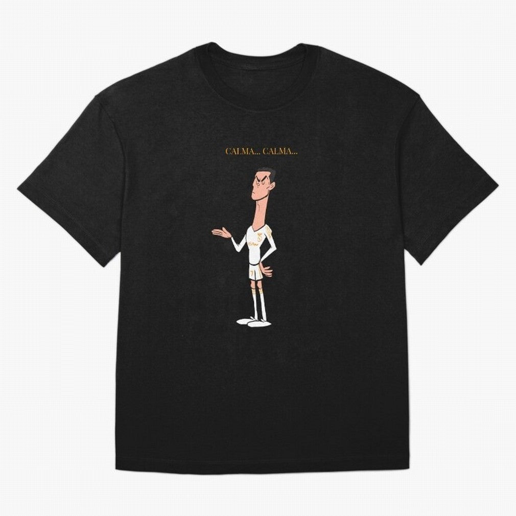 Cristiano Ronaldo ¨C Calma Calma Shirt Celebration (Cartoon) Oversized T-Shirt Feel the Roar of Global Football Passion for FIFA World Cup 2026 USA Canada Mexico, Centered on Cristiano Ronaldo, Haaland and CR7, France and Portugal, Stadium