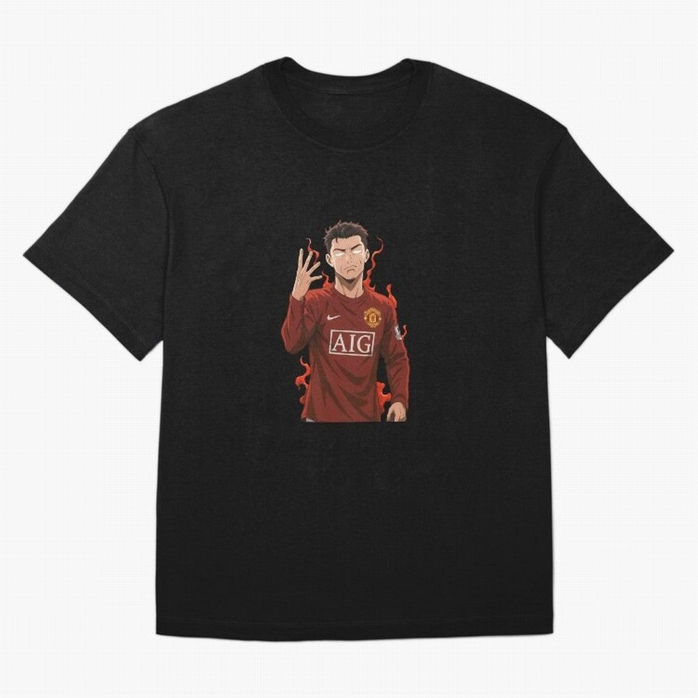 Cristiano Ronaldo Anime Art ¨C Blue Lock Inspired Football Legend Oversized T-Shirt Bring Bold Fan Energy to FIFA World Cup 2026 USA Canada Mexico for Fans of Cristiano Ronaldo and Spain, Bringing Retro Football Energy, Iconic Rivalries, Trophy
