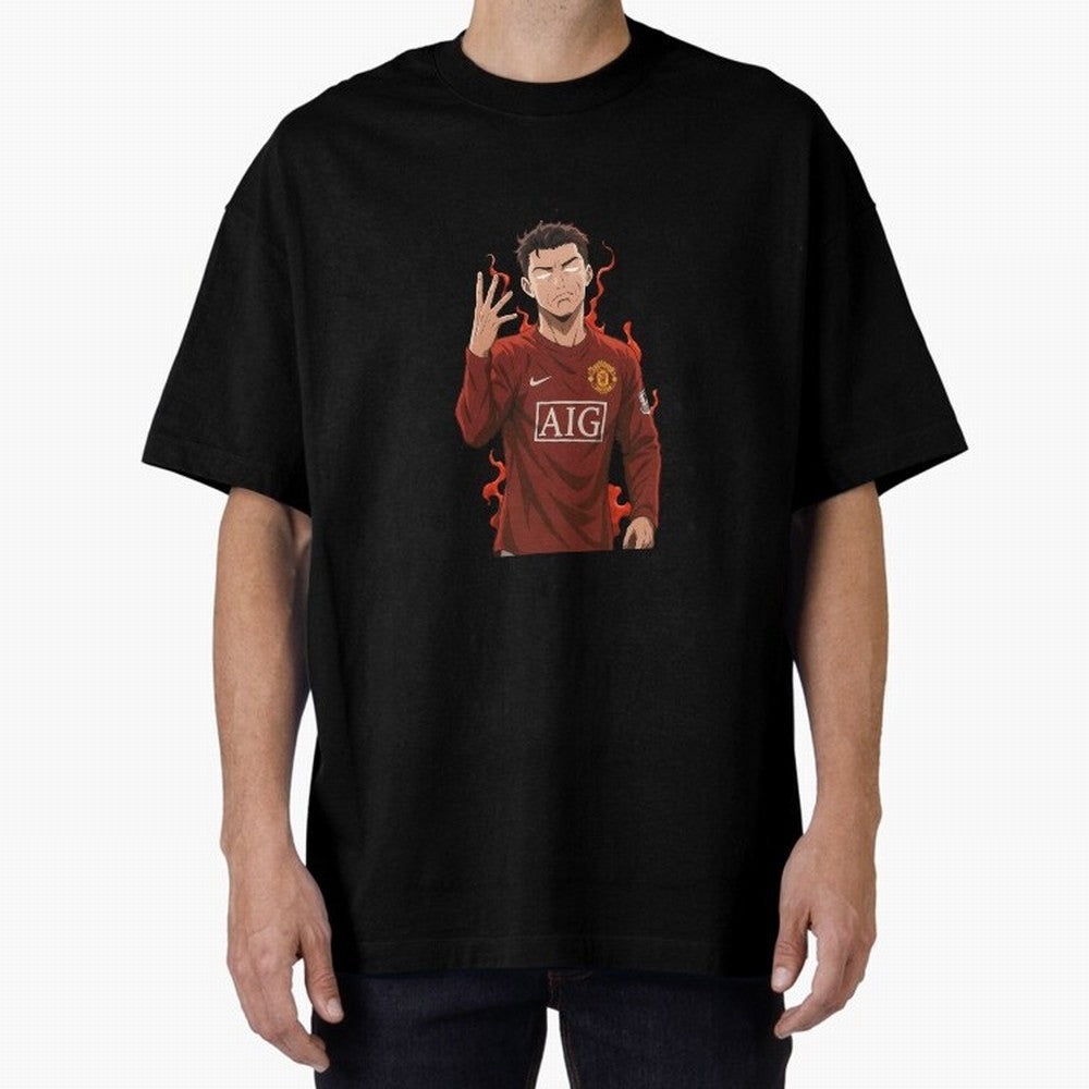 Cristiano Ronaldo Anime Art ¨C Blue Lock Inspired Football Legend Oversized T-Shirt Bring Bold Fan Energy to FIFA World Cup 2026 USA Canada Mexico for Fans of Cristiano Ronaldo and Spain, Bringing Retro Football Energy, Iconic Rivalries, Trophy