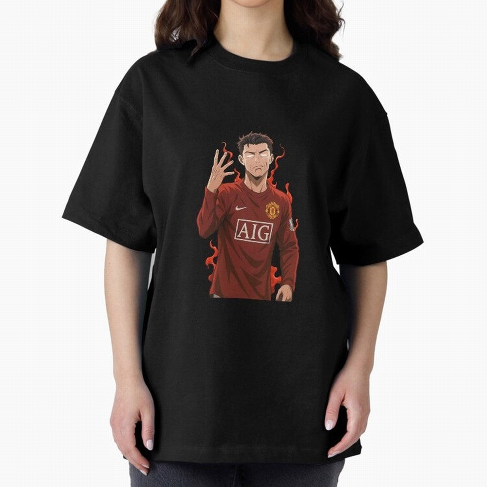 Cristiano Ronaldo Anime Art ¨C Blue Lock Inspired Football Legend Oversized T-Shirt Bring Bold Fan Energy to FIFA World Cup 2026 USA Canada Mexico for Fans of Cristiano Ronaldo and Spain, Bringing Retro Football Energy, Iconic Rivalries, Trophy
