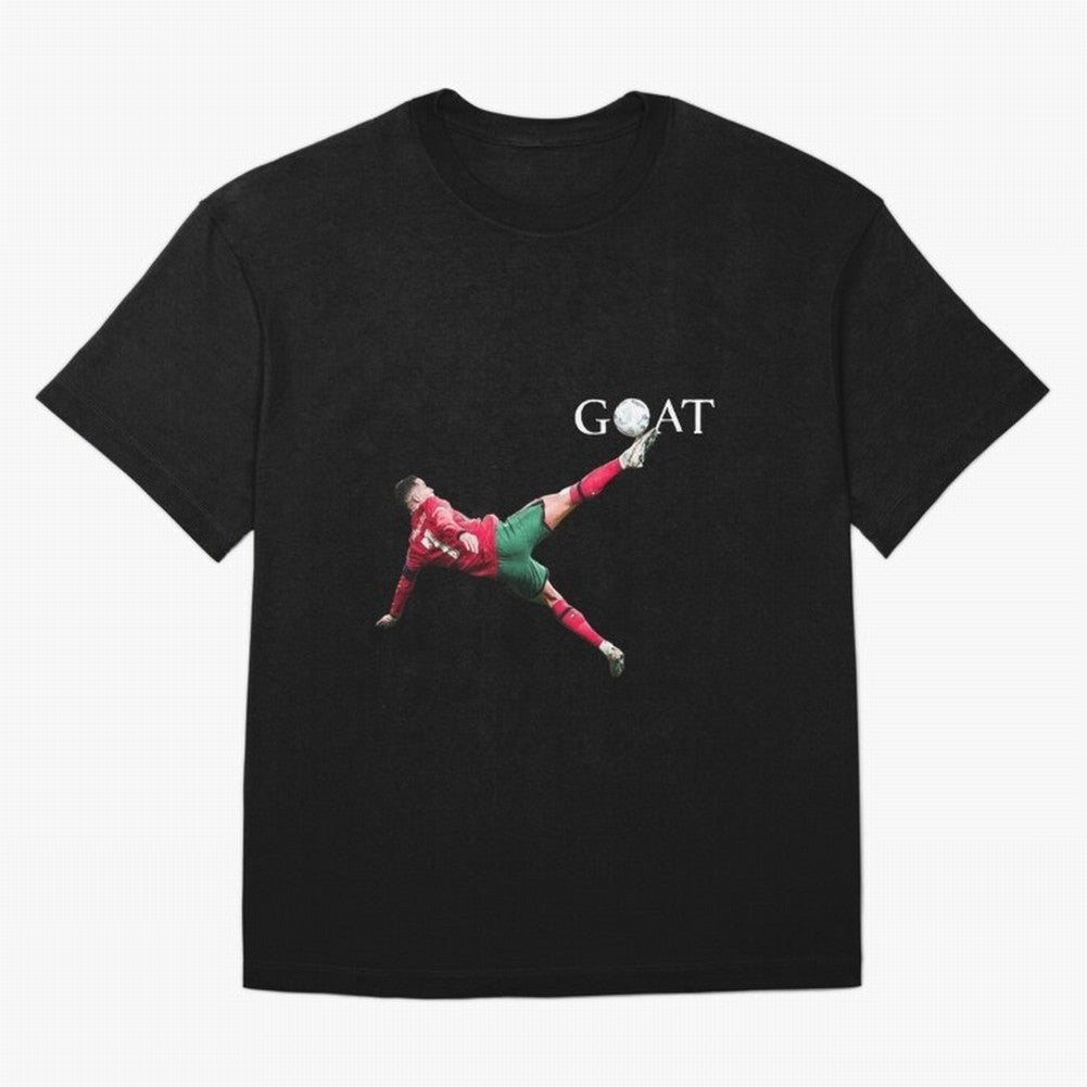 GOAT in Motion: Ronaldo's Iconic Bicycle Kick Oversized T-Shirt Make Your Look Match the FIFA World Cup 2026 USA Canada Mexico Journey through Messi and Cristiano Ronaldo Highlights, England and Germany Pride, Championship Spirit, Famous Goals,