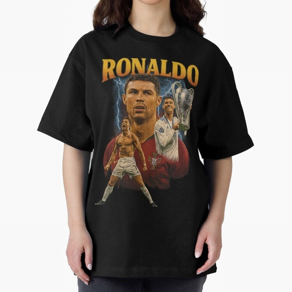 Cristiano Ronaldo CR7 Retro clothing | Vintage Football Legend Oversized T-Shirt Feel the Heartbeat of FIFA World Cup 2026 Featuring Neymar, England Energy, Football History, Final Match Energy, Crowd Noise and Once in a Lifetime Moments; Perfect