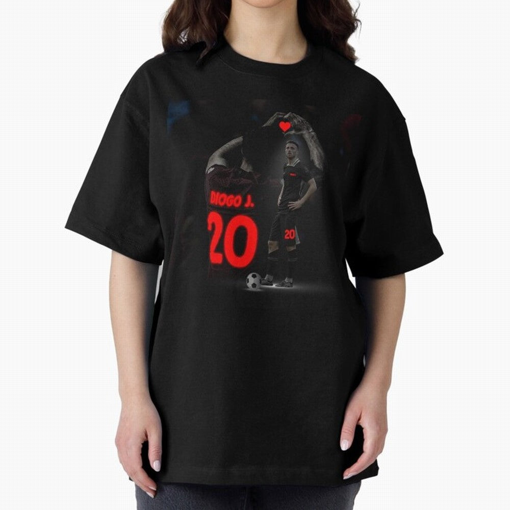Diogo Jota poster Oversized T-Shirt Capture Stadium Memories from FIFA World Cup 2026 USA Canada Mexico Highlighting Messi and Cristiano Ronaldo, Germany Energy, Sports Nostalgia, International Competition, Famous Players and Unforgettable