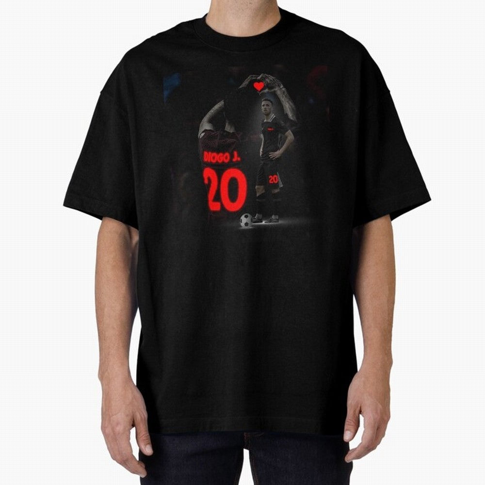 Diogo Jota poster Oversized T-Shirt Capture Stadium Memories from FIFA World Cup 2026 USA Canada Mexico Highlighting Messi and Cristiano Ronaldo, Germany Energy, Sports Nostalgia, International Competition, Famous Players and Unforgettable