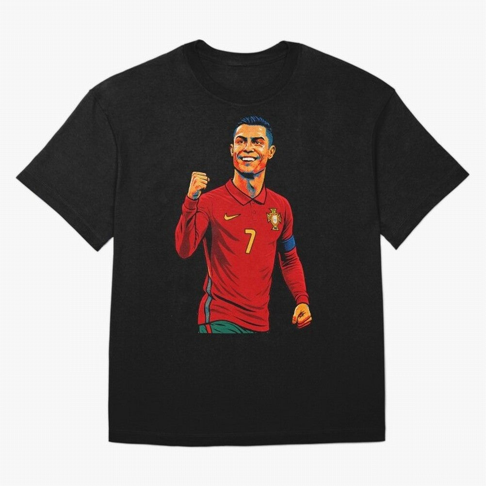 Cristiano Ronaldo Goal Pop Art Oversized T-Shirt Discover Match Day Hype around FIFA World Cup 2026 USA Canada Mexico, Mbappe, Netherlands, Fan Favorite Moments, National Team Passion, Big Match Drama and Soccer History; Ideal for Passionate Fans