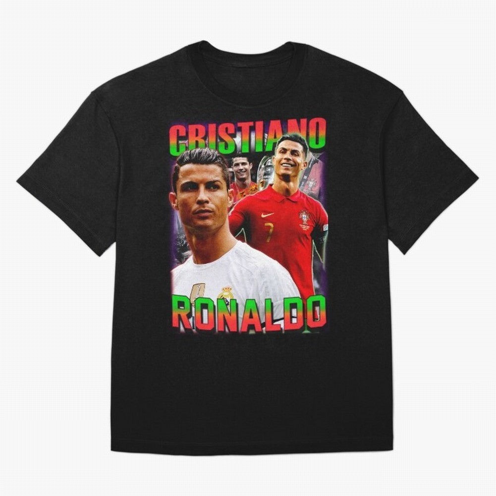 Cristiano Ronaldo Graphic Oversized T-Shirt Follow Every Goal of Match Day Hype around FIFA World Cup 2026 USA Canada Mexico, CR7, Spain and Netherlands, Goal Celebration Energy, Supporter Heritage, Football Icons and Worldwide Tournament Joy;