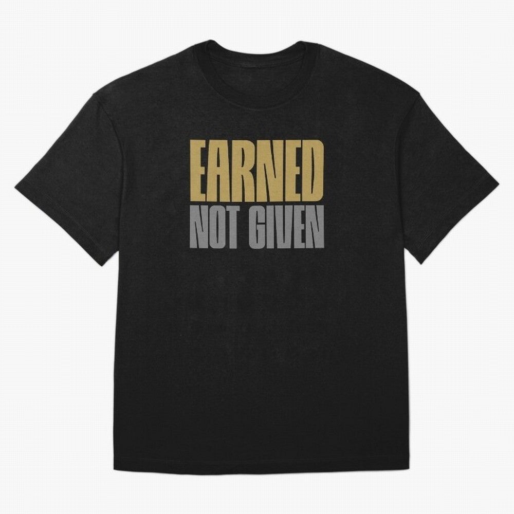 Earned not given Oversized T-Shirt Celebrate Every Goal in the FIFA World Cup 2026 Journey through Haaland and Mbappe Highlights, Portugal, Spain and Germany Pride, Tournament Hype, Historic Matchups, Family Viewing Parties and Global Sports Pride;