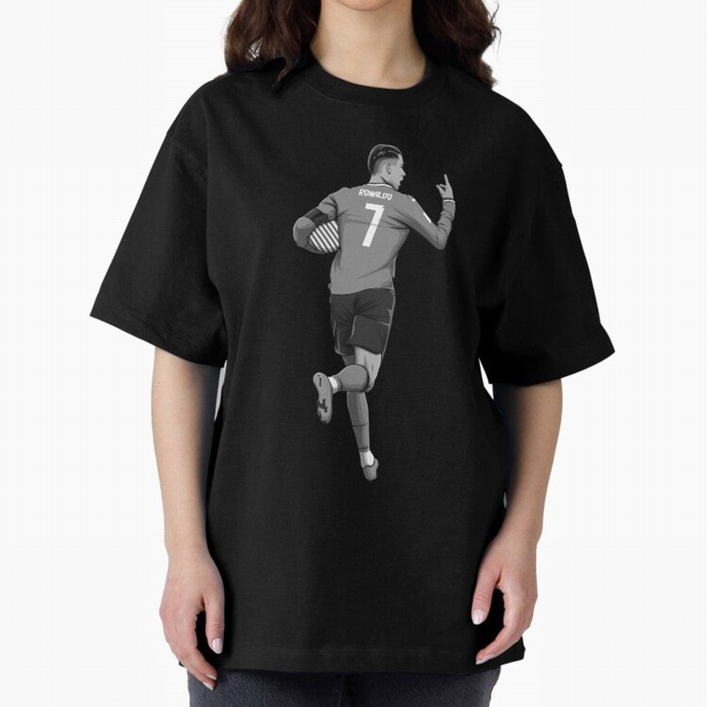 Cristiano Ronaldo Black and White Version Oversized T-Shirt Live the Energy of FIFA World Cup 2026 Group Stage Spirit, Celebrating Brazil, Portugal and Argentina, Haaland and Mbappe, Stadium Chants, National Pride, Trophy Dreams and Unforgettable