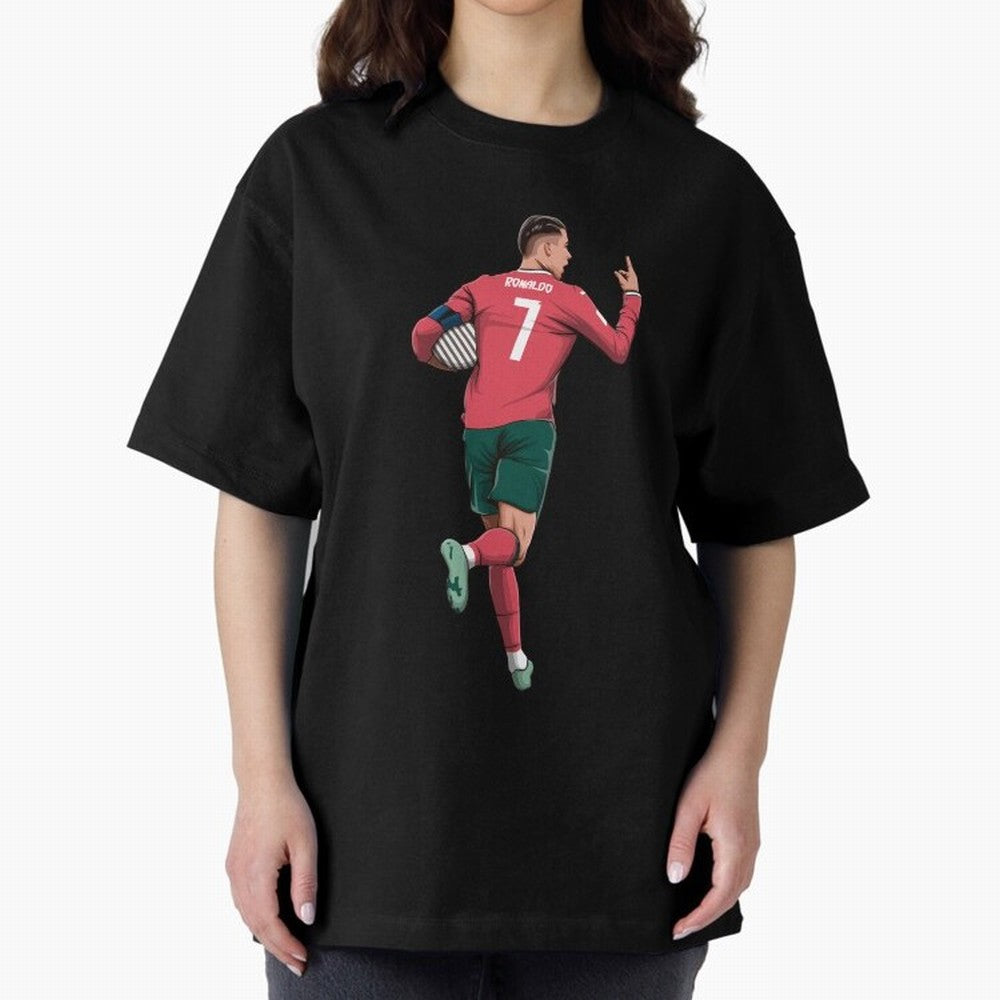 Cristiano Ronaldo Oversized T-Shirt Share the Excitement of FIFA World Cup 2026 for Fans of Messi, CR7 and Mbappe and Spain and Netherlands, Bringing Sports Nostalgia, International Competition, Famous Players and Unforgettable Victories; Made for