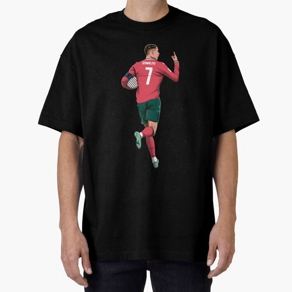 Cristiano Ronaldo Oversized T-Shirt Share the Excitement of FIFA World Cup 2026 for Fans of Messi, CR7 and Mbappe and Spain and Netherlands, Bringing Sports Nostalgia, International Competition, Famous Players and Unforgettable Victories; Made for