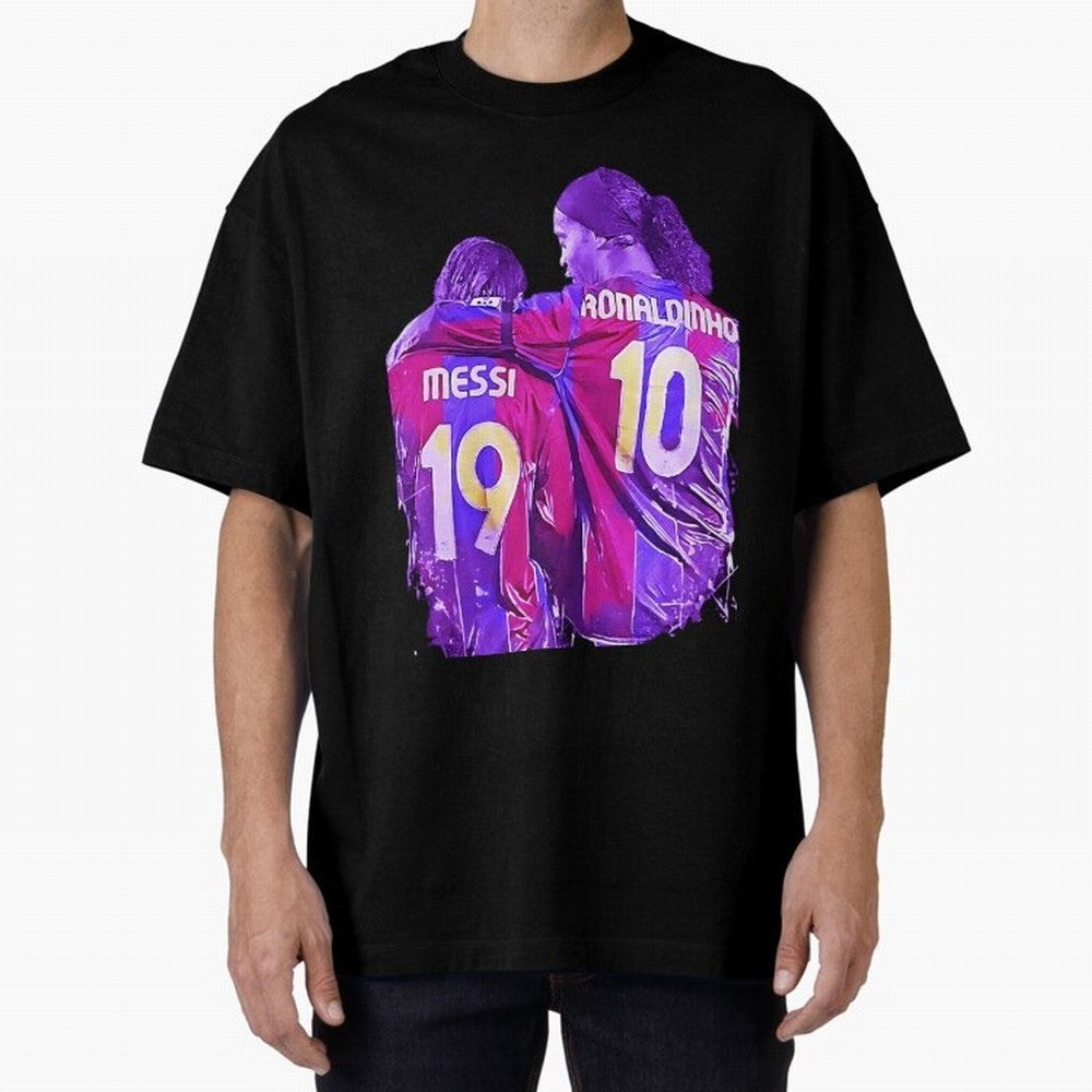 ronaldinho and messi - goat Oversized T-Shirt Follow Every Goal of the FIFA World Cup 2026 Journey through Messi and Cristiano Ronaldo Highlights, England and Germany Pride, Champion Mindset, Group Stage Buzz, Knockout Tension and Passionate Fan