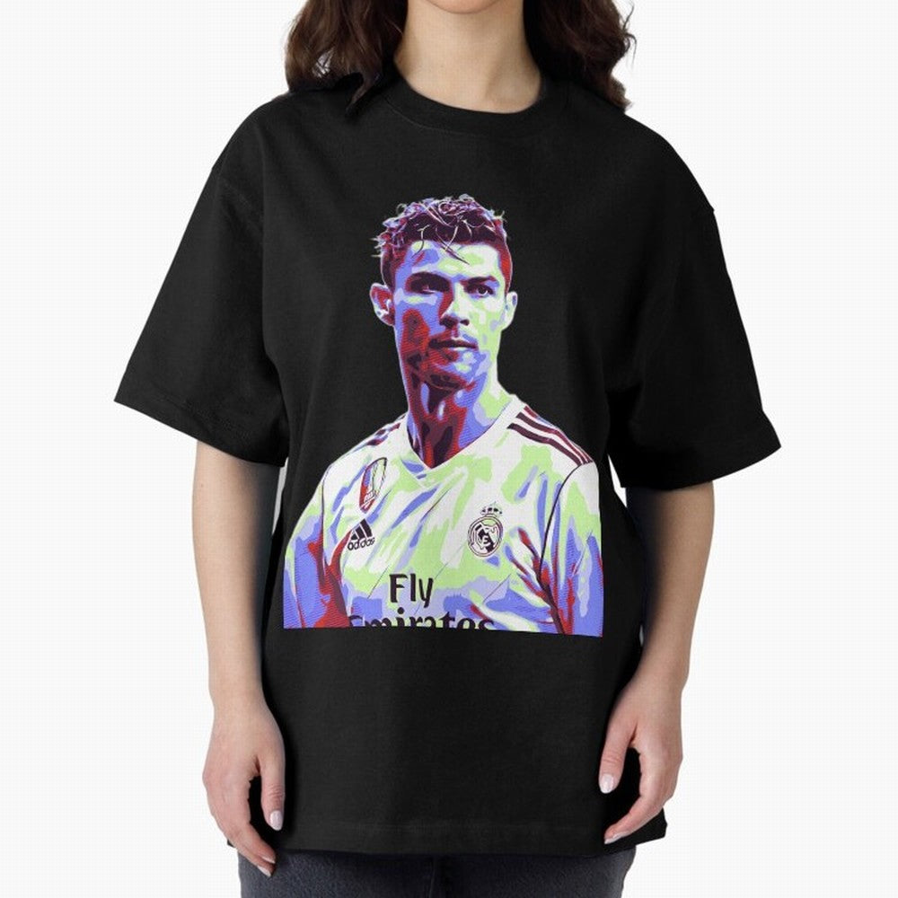 Ronaldo - retro Oversized T-Shirt Treasure FIFA World Cup 2026 Group Stage Featuring Messi, Neymar and Mbappe, Germany Energy, Match Day Excitement, Supporter Culture, Golden Goals and Global Football Passion; Ideal for Passionate Fans Who Love